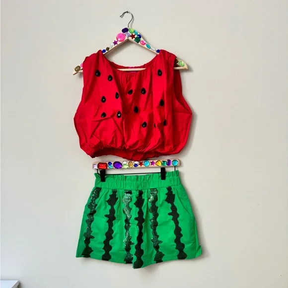 Brand New QUEEN OF SPARKLES QOS Green Watermelon Skort - Picture 10 of 10